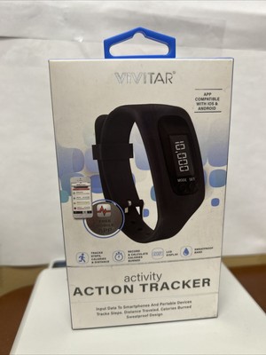 Vivitar Activity Action Fitness Tracker LCD Display Black For IOS Android OS