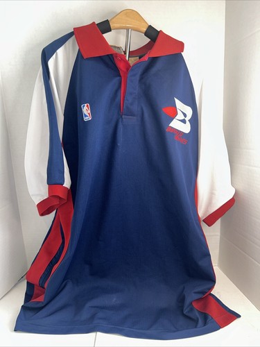 VINTAGE FUBU Athletic NBA ABA BUFFALO BRAVES POLO SHIRT BLUE
