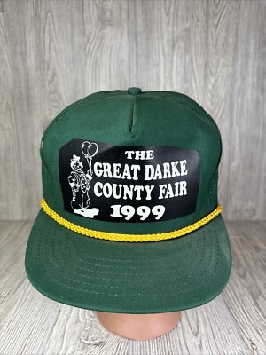 Vintage DARKE COUNTY FAIR 1999 Greenville Ohio Snapback Hat Cap Green USA