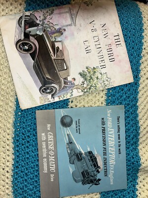 2 Vintage Ford V-8 Interceptor Sales Brochure from Ford Motor Corporation
