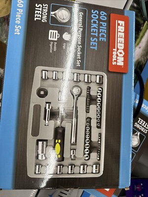 Freedom Tools 60 Piece Socket Set & Case Brand New