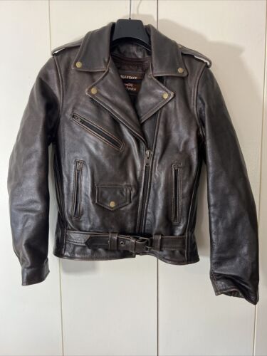 Allstate Leather Women's AL2100 Basic Full Cut M.C. Jacket X-Small Color Brown Allstate Leather Women's AL2100 Basic Full Cut M.C. Jacket X-Small Color Brown