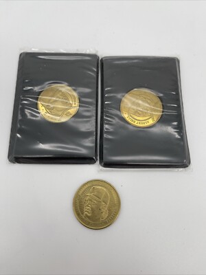 1998 Pinnacle Mint Brass Coin Lot of 3 Mike Plazza, Gary Sheffield, Albert Belle