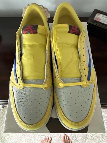 Pre-owned Nike Air Jordan 1 Low Women's Og Sp Travis Scott Canary Dz4137-700 In Yellow
