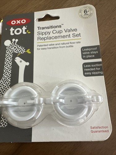 2-Pack OXO Tot Transitions Sippy Cup Valve Replacement Set BPA + PVC Free 6+ Mos