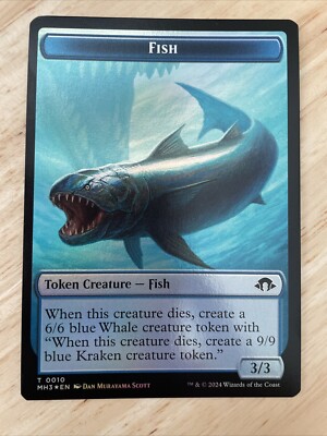 MTG Eldrazi Spawn (0002)   Fish (0010) FOIL Token MH3 Modern Horizons 3 NM/M