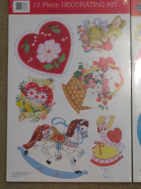New Vintage Lot Valentines Day Decorating Kit Window Walls Doors