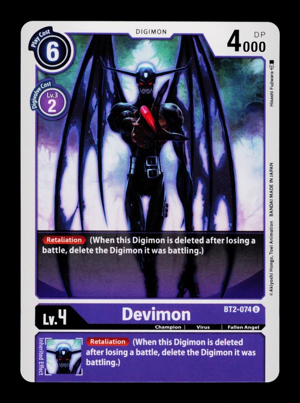 Devimon BT2-074 Purple Digimon Card CCG Trading Card