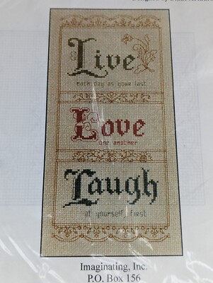 LIVE EACH DAY Counted Cross Stitch Kit 1387 IMAGINATING Live Love Laugh NEW