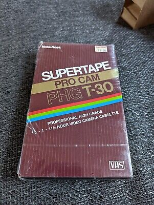 Supertape Pro Cam PHG T-30 High Grade VHS Tape Radio Shack New Sealed Free Ship