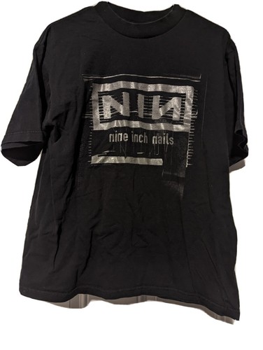 トップス 90s Nine Inch Nails Band Print Tee VINTAGE 90s NINE INCH NAILS BOX Music Band Black Large T