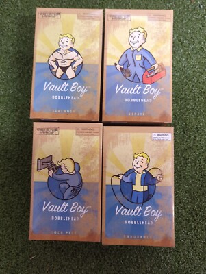 Gaming Heads Fallout Vault Boy 111 Bobblehead Series #1 Set Of 4