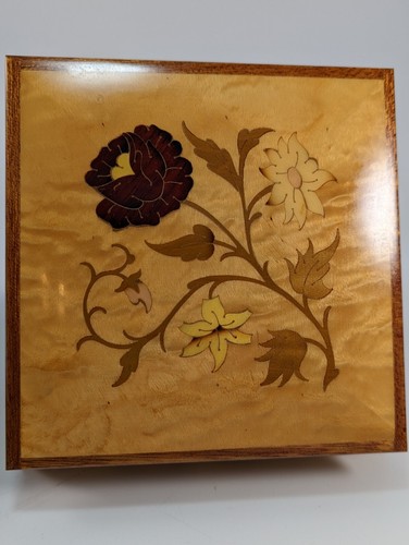 Vintage C. Industries Wood Inlay Jewelry Music Box Vintage C. Industries Wood Inlay Jewelry Music Box