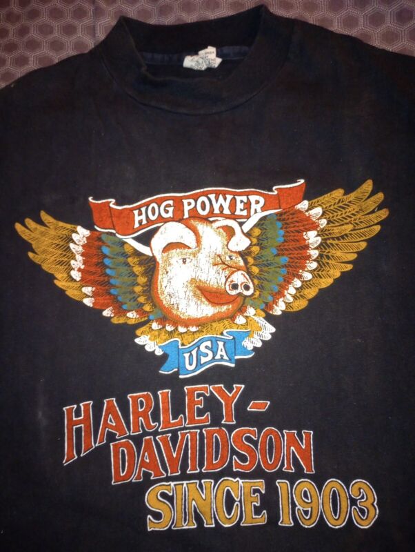Vintage Harley Davidson Hog Power T Shirt Original 80
