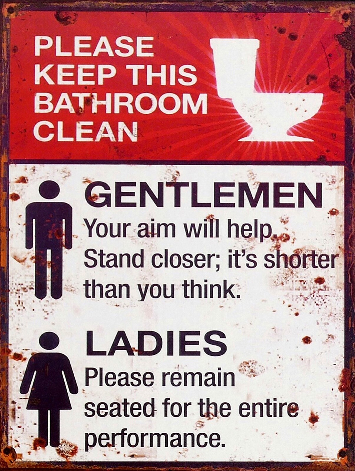 Funny Toilet Sign, Retro replica vintage style metal tin