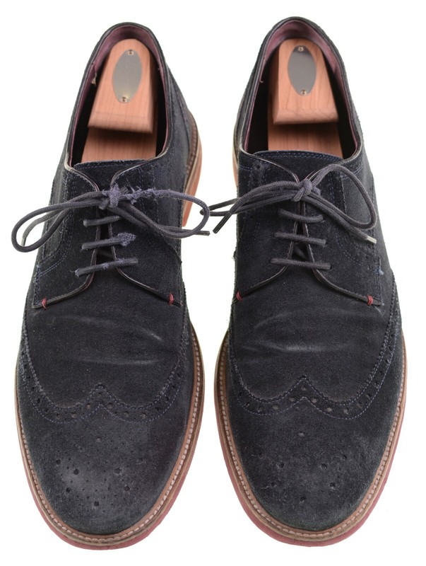 Mens TED Baker Archerr2 Navy Blue Suede Leather Wingtip Dress Shoes US 9 Ted Baker Archerr2 Navy Blue Suede Leather Wingtip Dress  main image 3