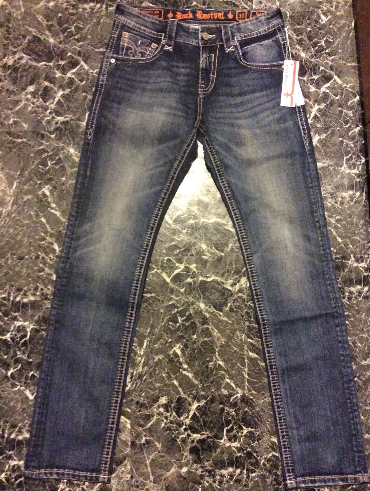 Brand New with Tags Men’s Rock Revival Kyle Alt Straight Jeans 30X32.5  30/32.5