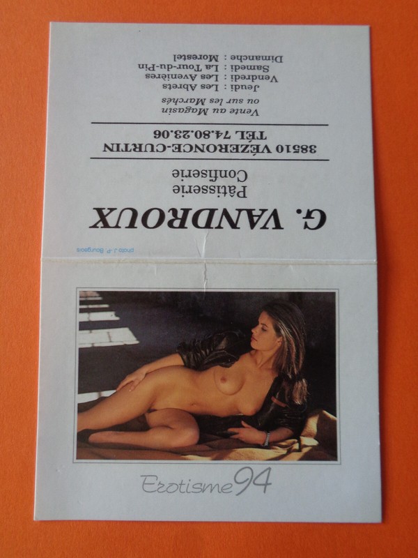 Calendrier De Poche Erotique Erotisme 1994 Femme Nue Sexy Format  10 Cm X 7,5 Cm