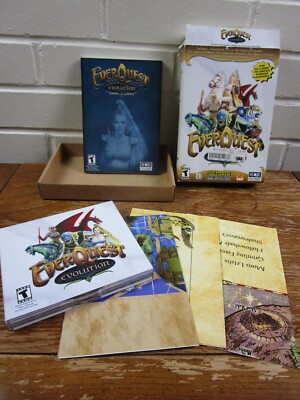 EverQuest Evolution PC CD ROM Big Box Vintage Video Game 2003 With Maps Booklet