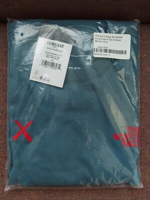 The North Face Kaws Long Sleeve T-Shirt Mallard Blue, Size XS DS TNF L/S