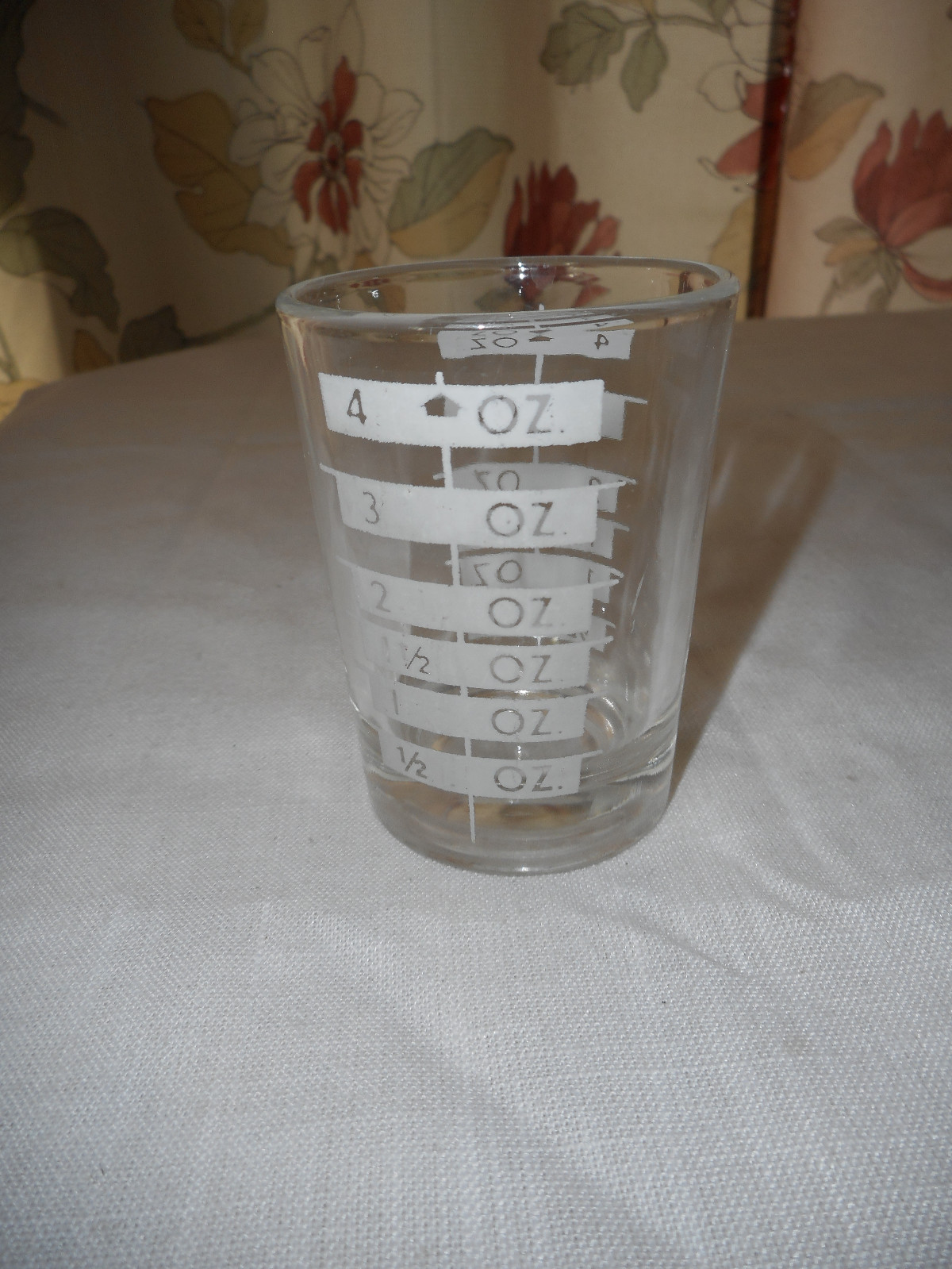 Vintage Shot Glass Medical Measure up to 4 oz.