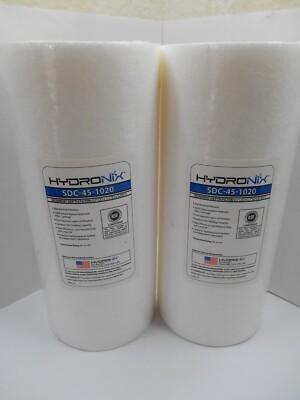 QTY of 2, HYDRONIX 20 MICRON BIG BLUE 10''x4.5'' SEDIMENT FILTER NSF SDC-45-1020