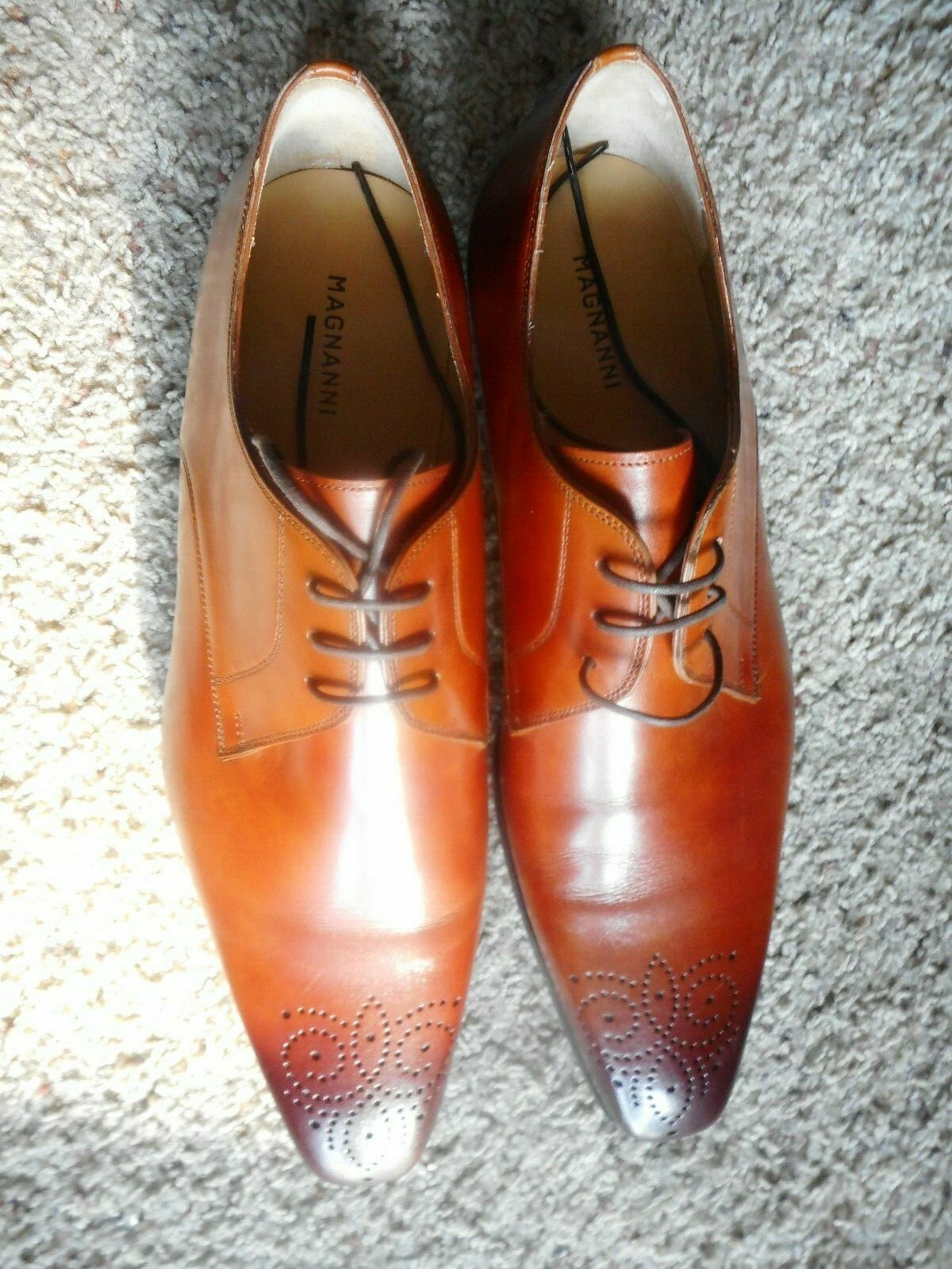 Туфли NEW MAGNANNI COGNAC LEATHER DERBY SHOES SIZE 11US MADE IN SPAIN  $375+TAX RETAIL : купить с доставкой из США, цена 22 146 руб -  (304298556332)