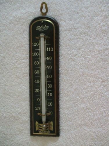 Antique Tagliabue Rare Thermometer Wood Back C 1900 8.5 inches