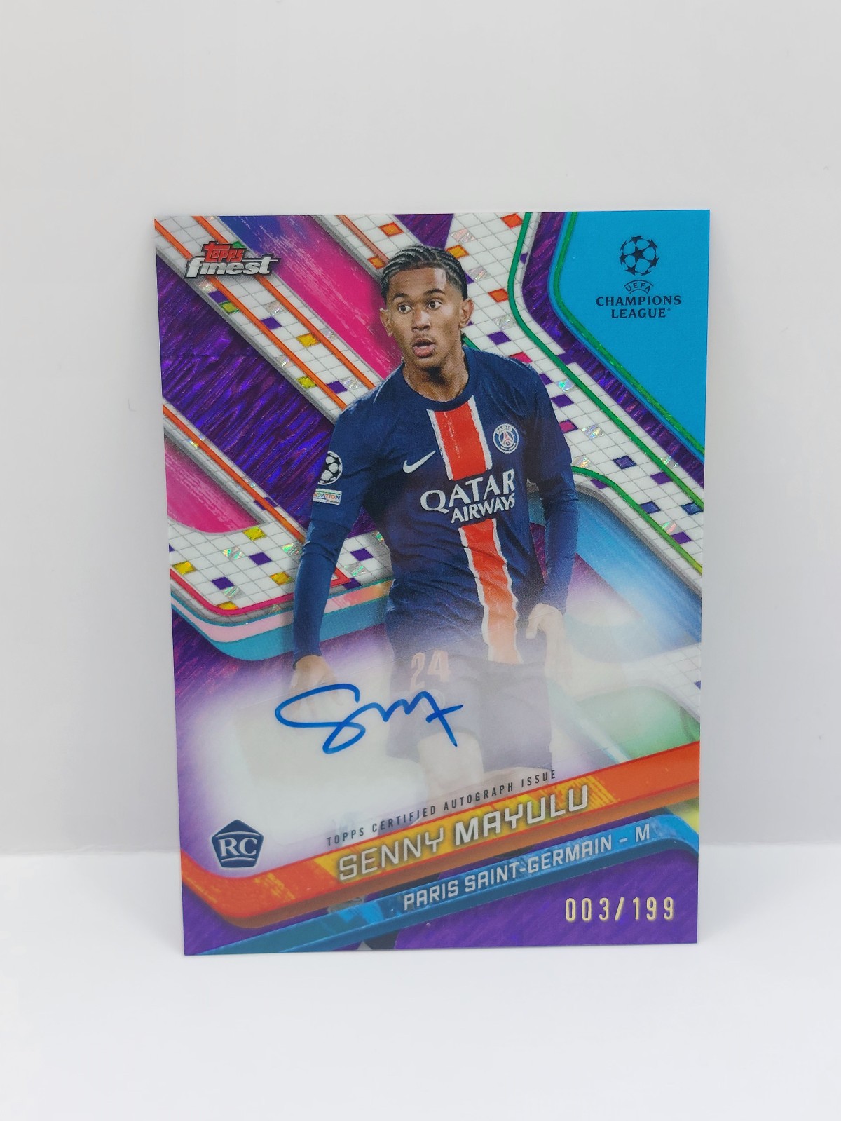 2024-25 TOPPS FINEST SENNY MAYULU /199 ROOKIE RC AUTO PARIS
