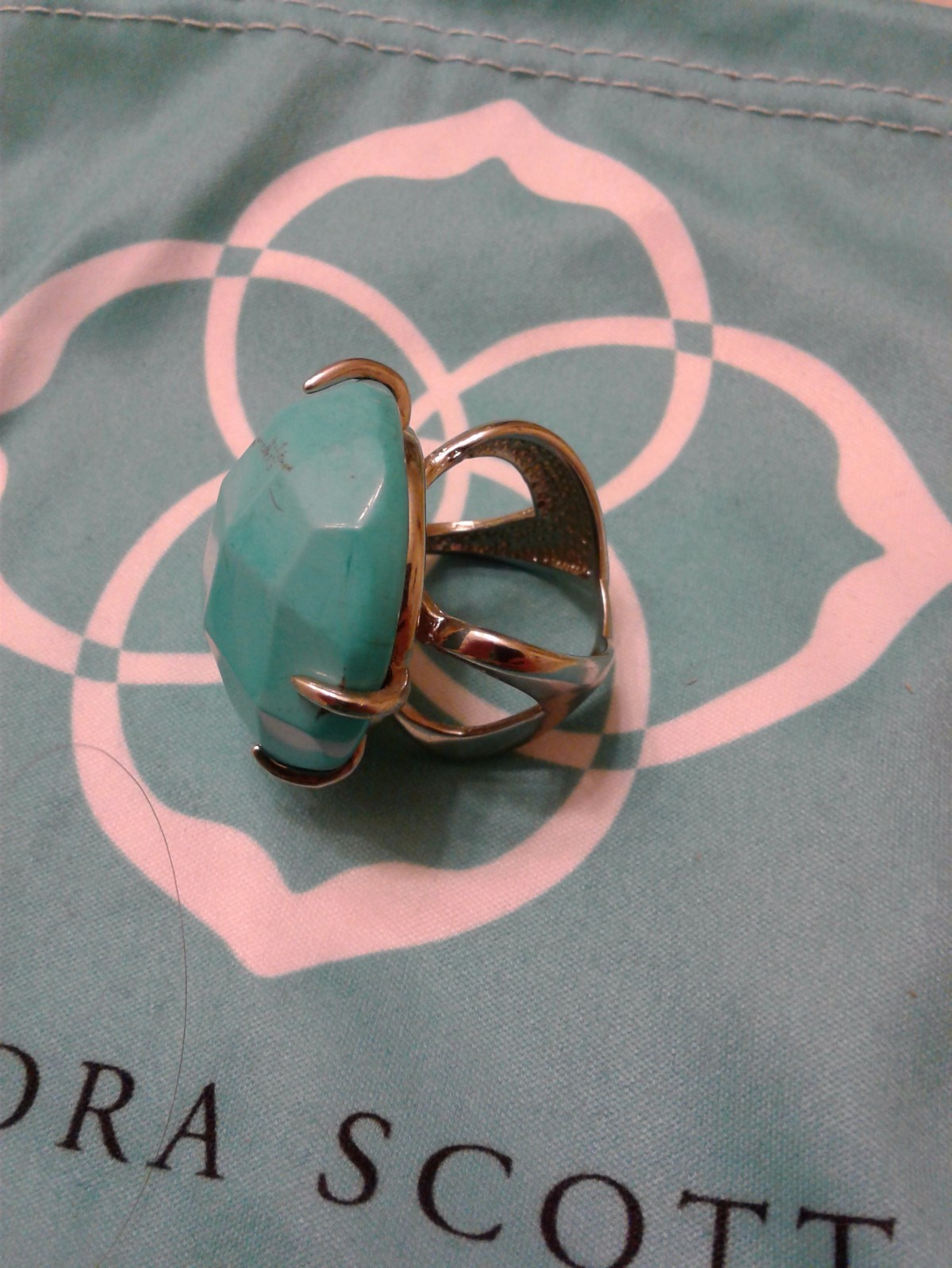 Kendra Scott Turquoise Blue Rana Statement Cocktail Ring 6/7 Rare HTF