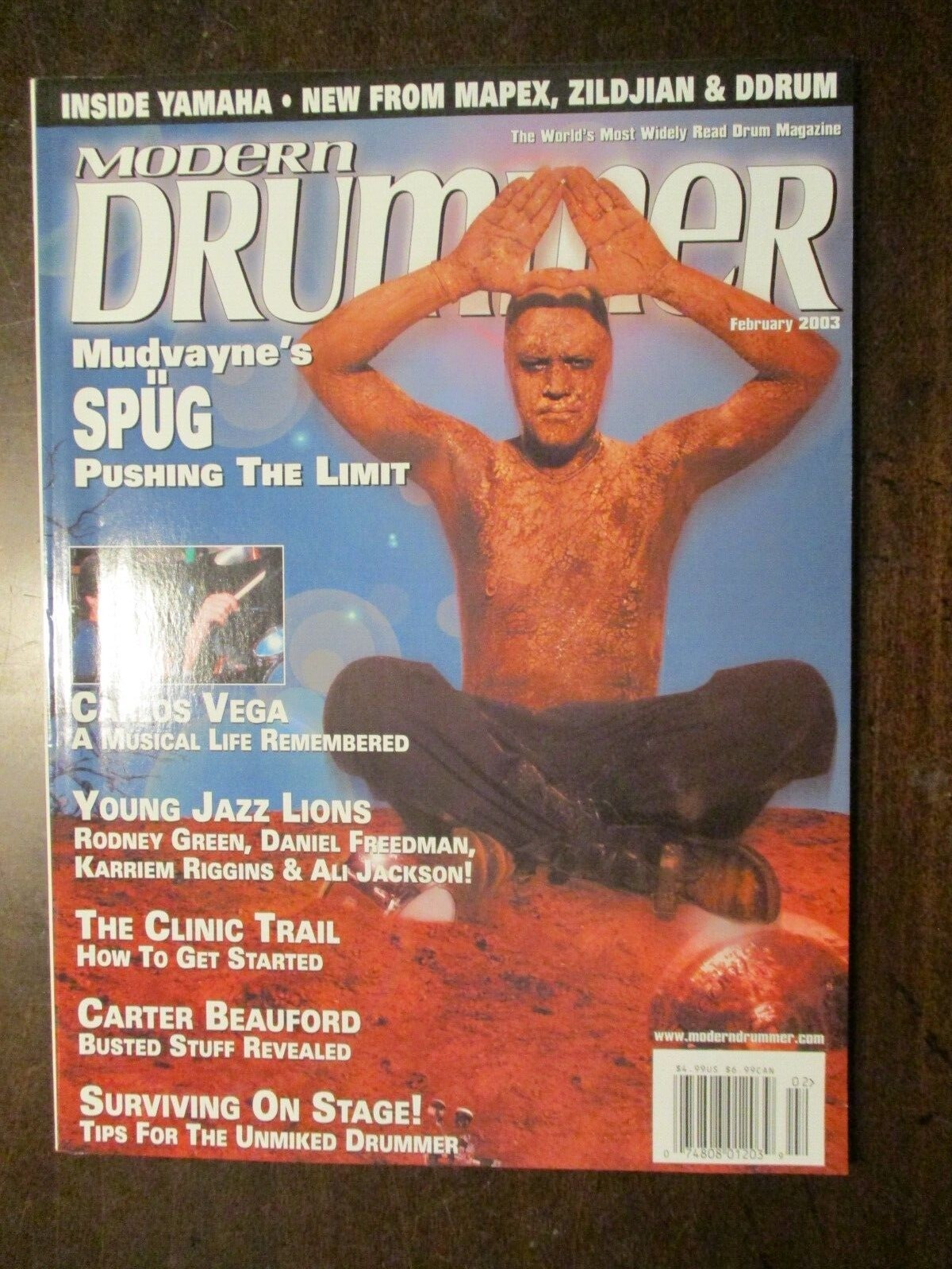 MODERN DRUMMER MAGAZINE FEBRUARY 2003 MUDVAYNE SPUG CARLOS