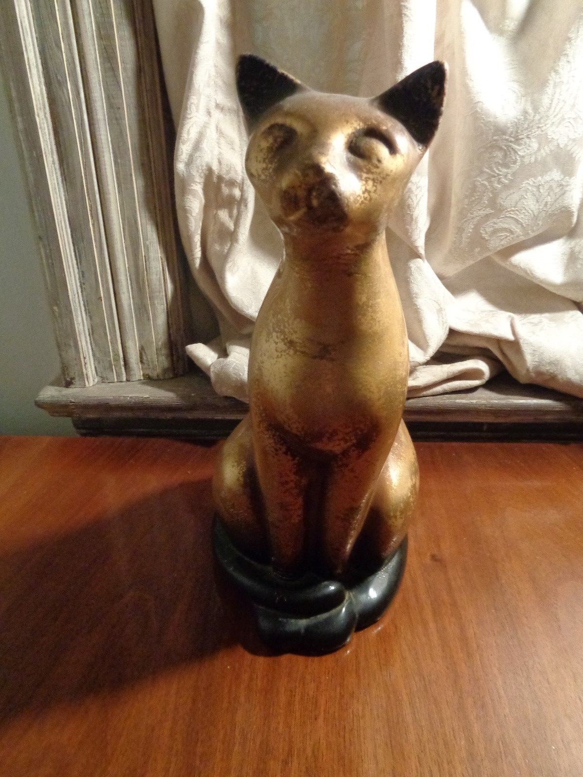 1950's Vintage Hollywood Regency Style Siamese Cat 12 Inches Halloween