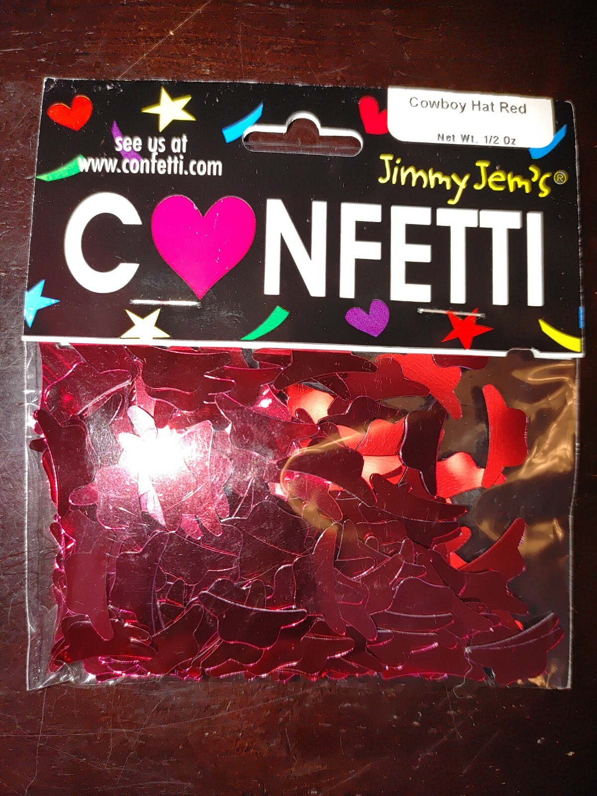Confette サイズ34 7 Bags Jimmy Jem's Confetti, Cowboy Hat Red Confetti CCP8115