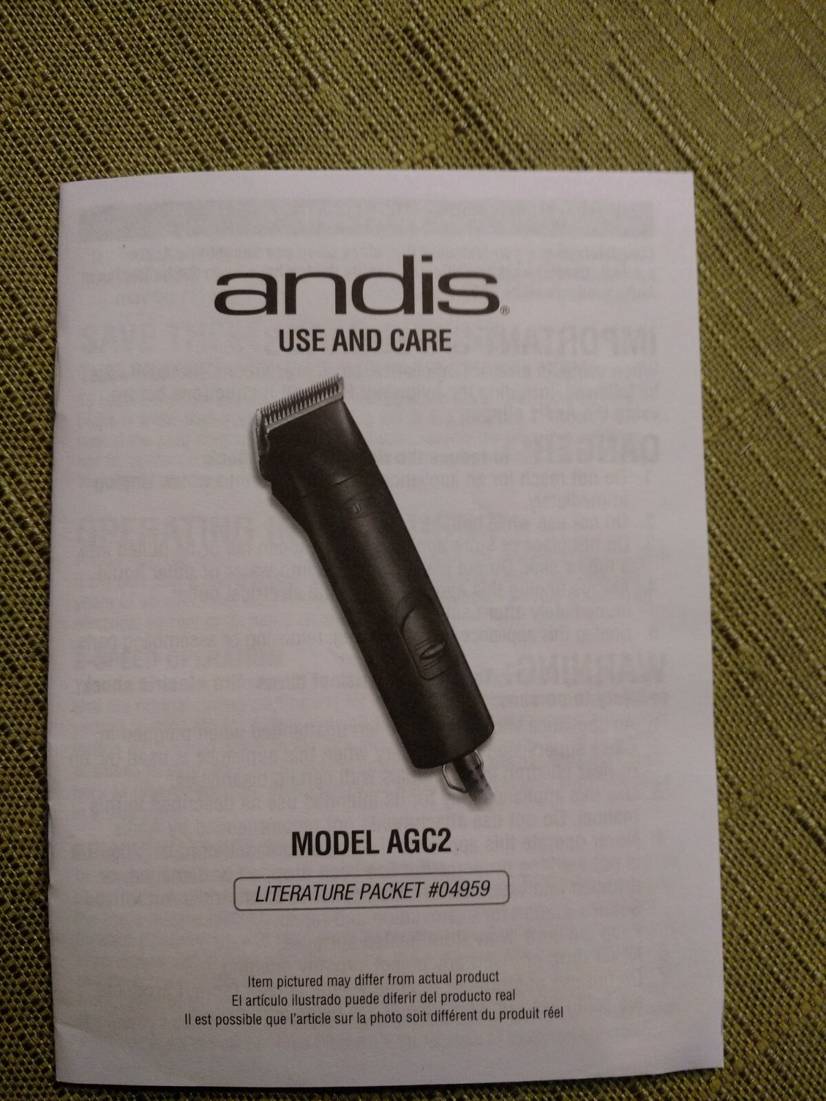 Pet Grooming - Andis AGC2 ProClip  Pro Grade 2-speed Clipper NEW NEVER USED
