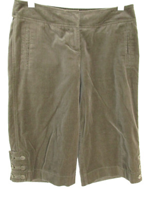 New Ann Taylor Loft Women's Pants Sz 2 Marisa Brown Velvet Feel Quacho Capri NWT