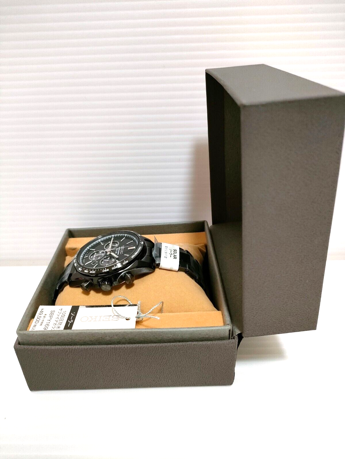 Pre-owned Seiko Selection Sbpy169 Solar Chronograph Watch All Black Men's Authentic