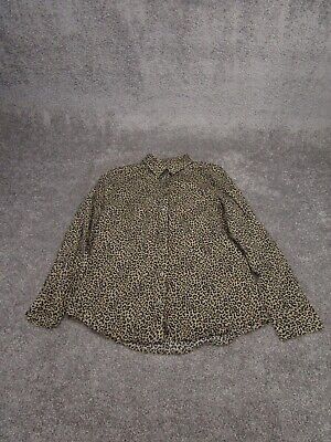  New J. Crew Cotton Shirt Womens Size M Cheetah Print Button Up