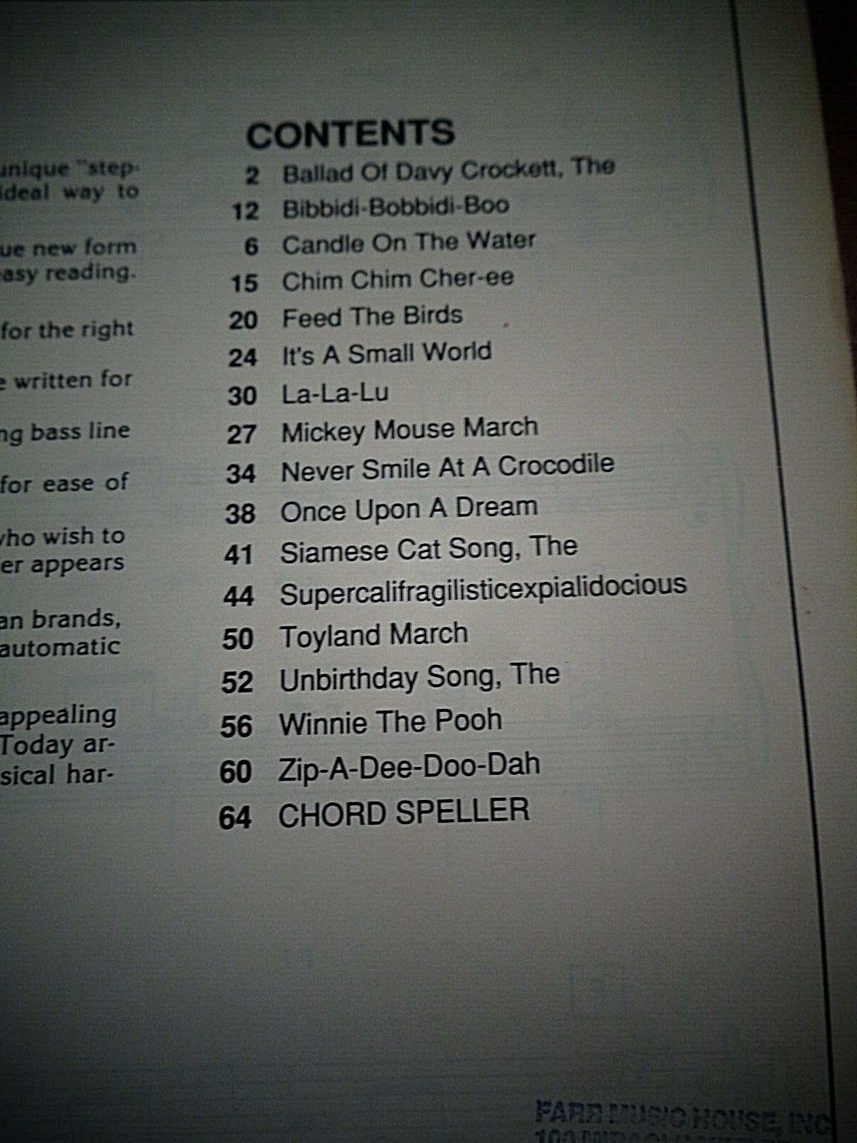 Solo Today Song book Disney Favorites/ Pianos Organs & Keyboards 16 songs