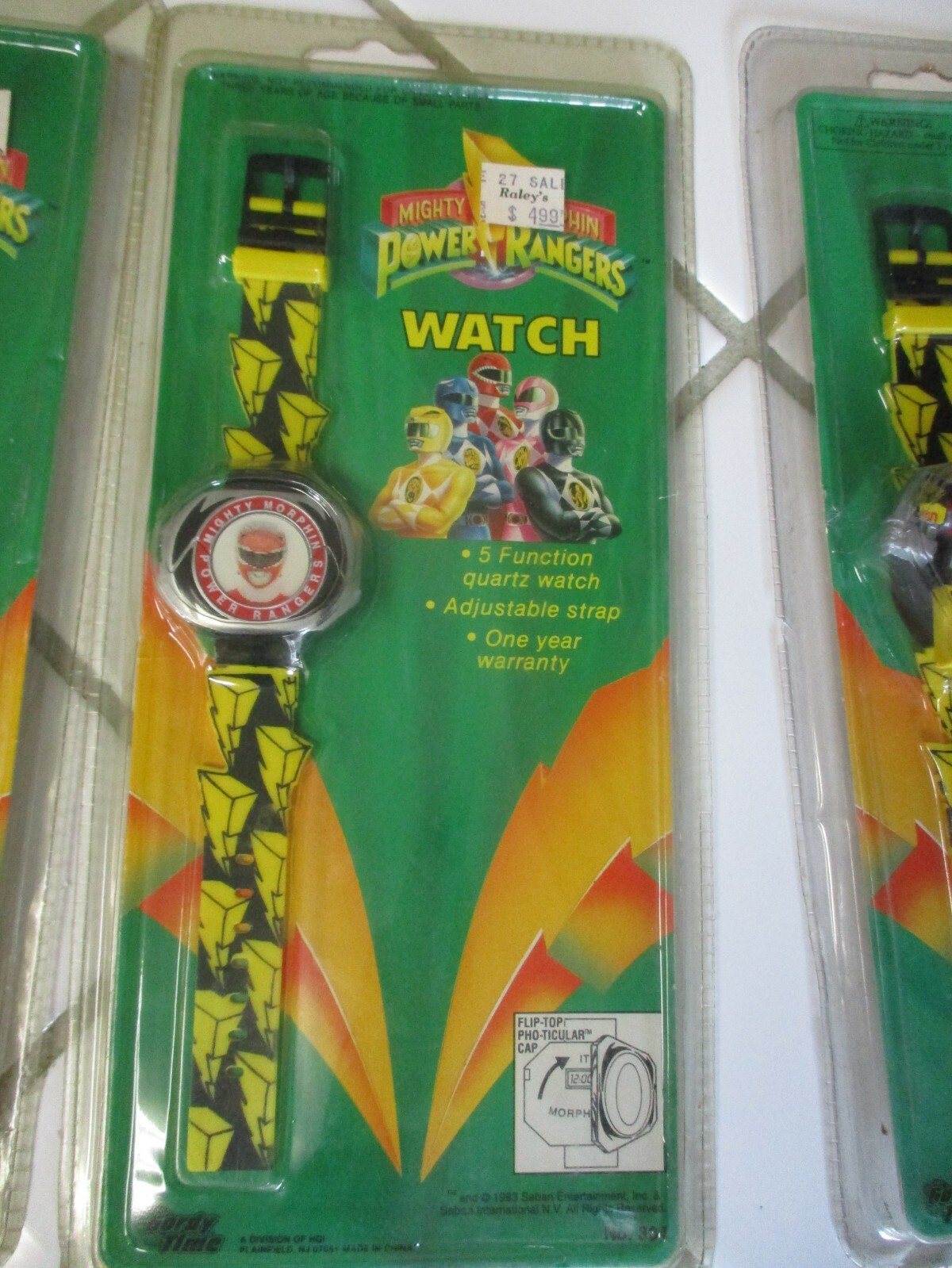 Lot of (4) 1993 Gordy Time Mighty Morphin Power Rangers Megazord Quartz Watch