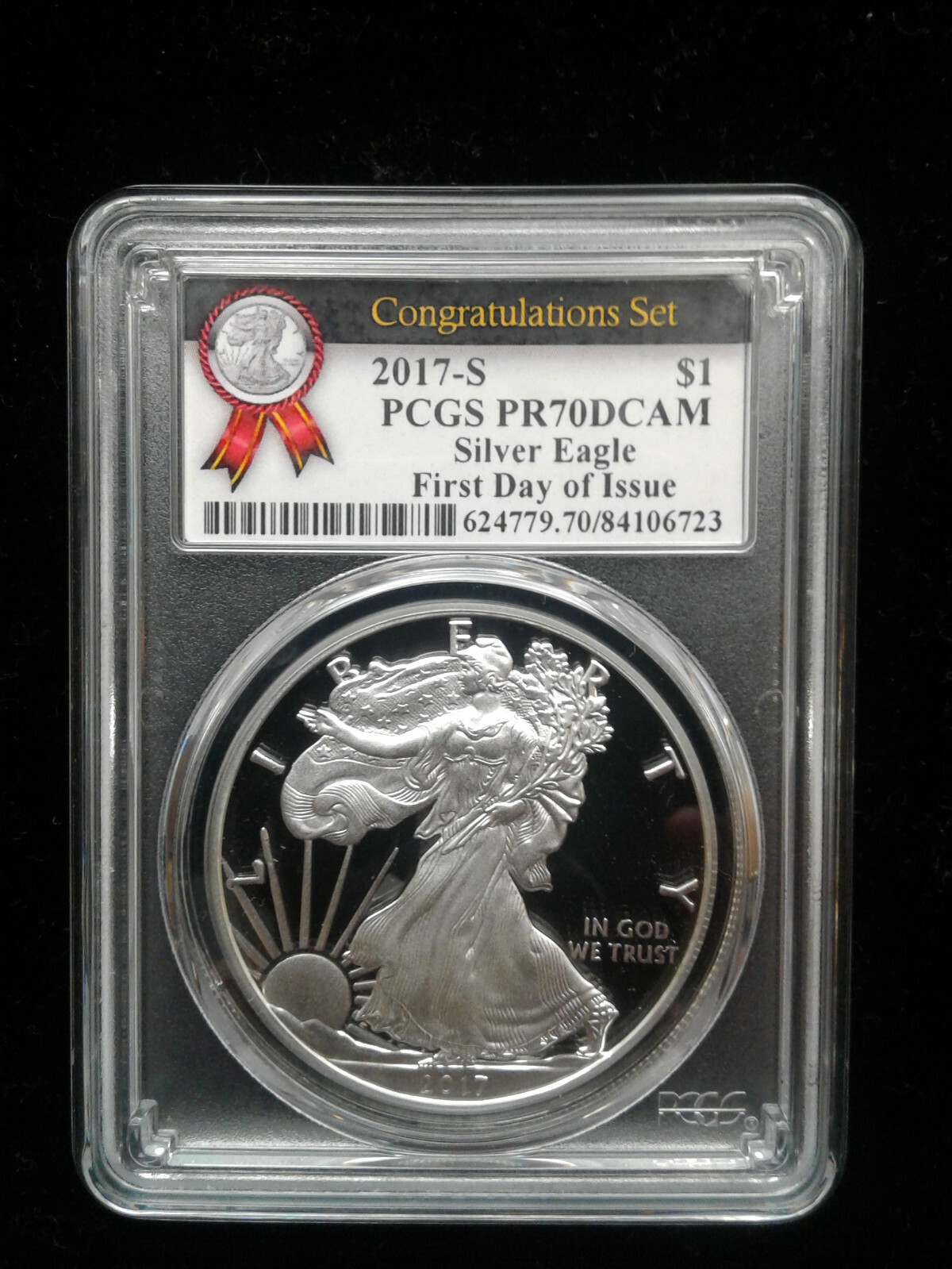 2017 S 1 oz .999 Silver American Eagle PCGS FDOI PR70 DCAM