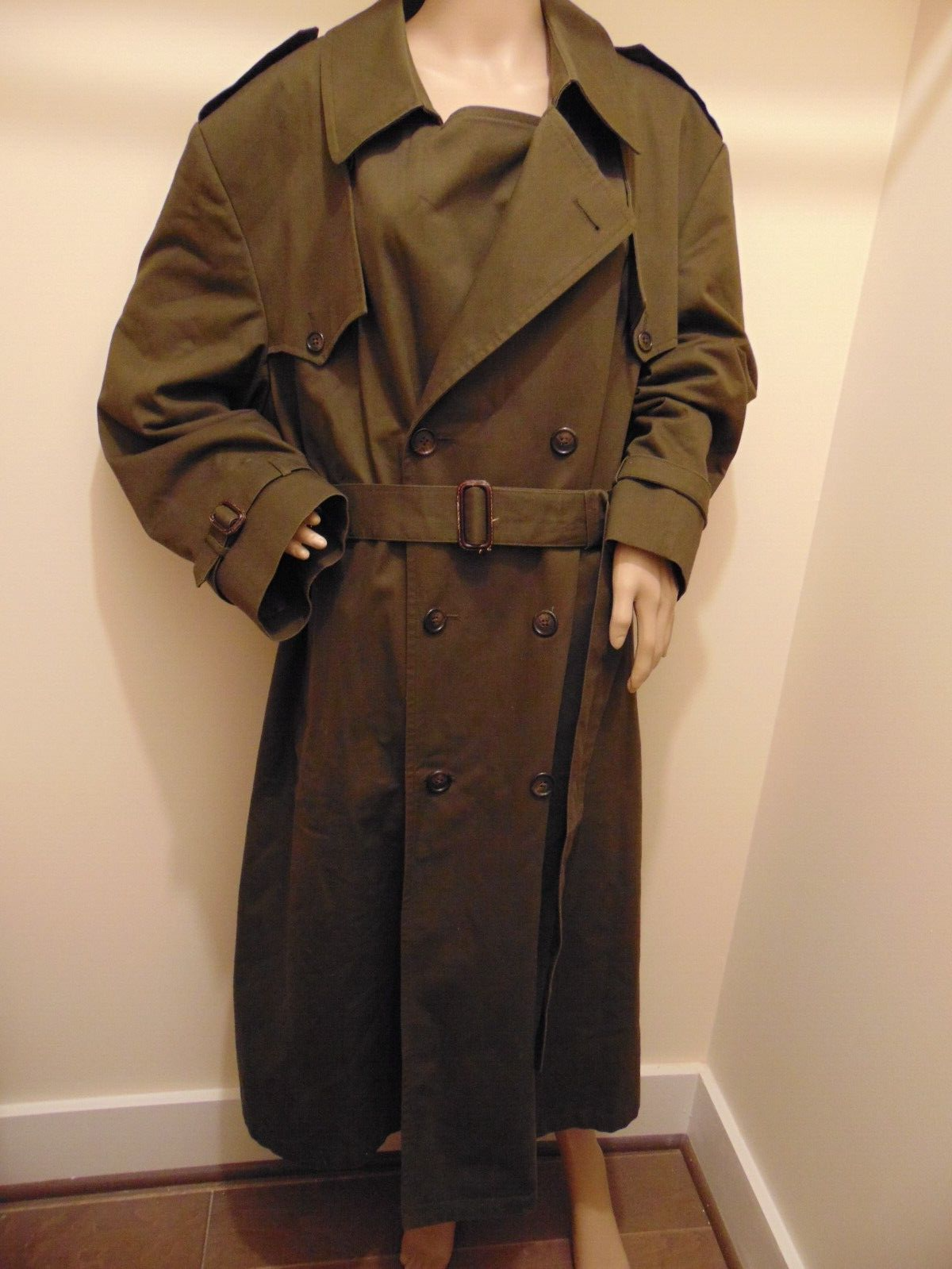 Vintage Christian Dior Monsieur Trench Coat Removable Wool Lined ~ Sz 44 R  44R