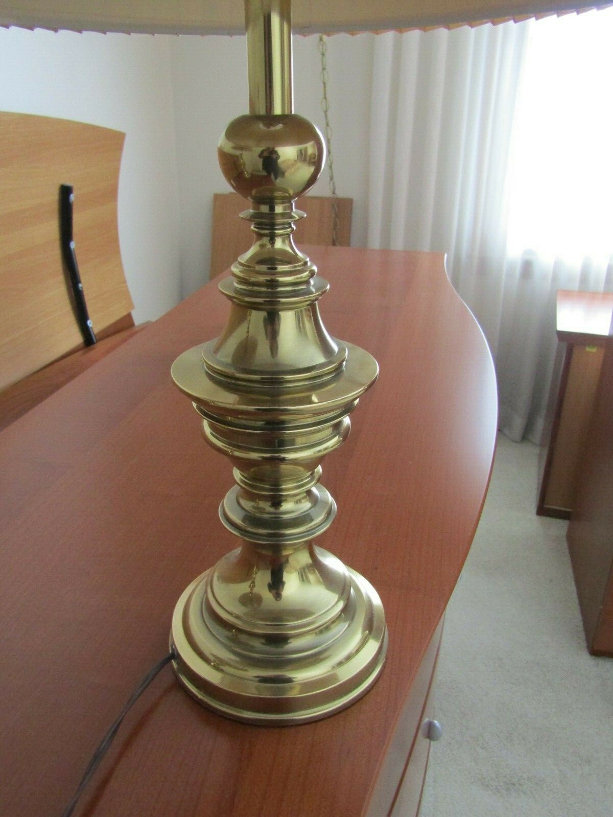 Vintage STIFFEL Brass Lamp Light with Shade