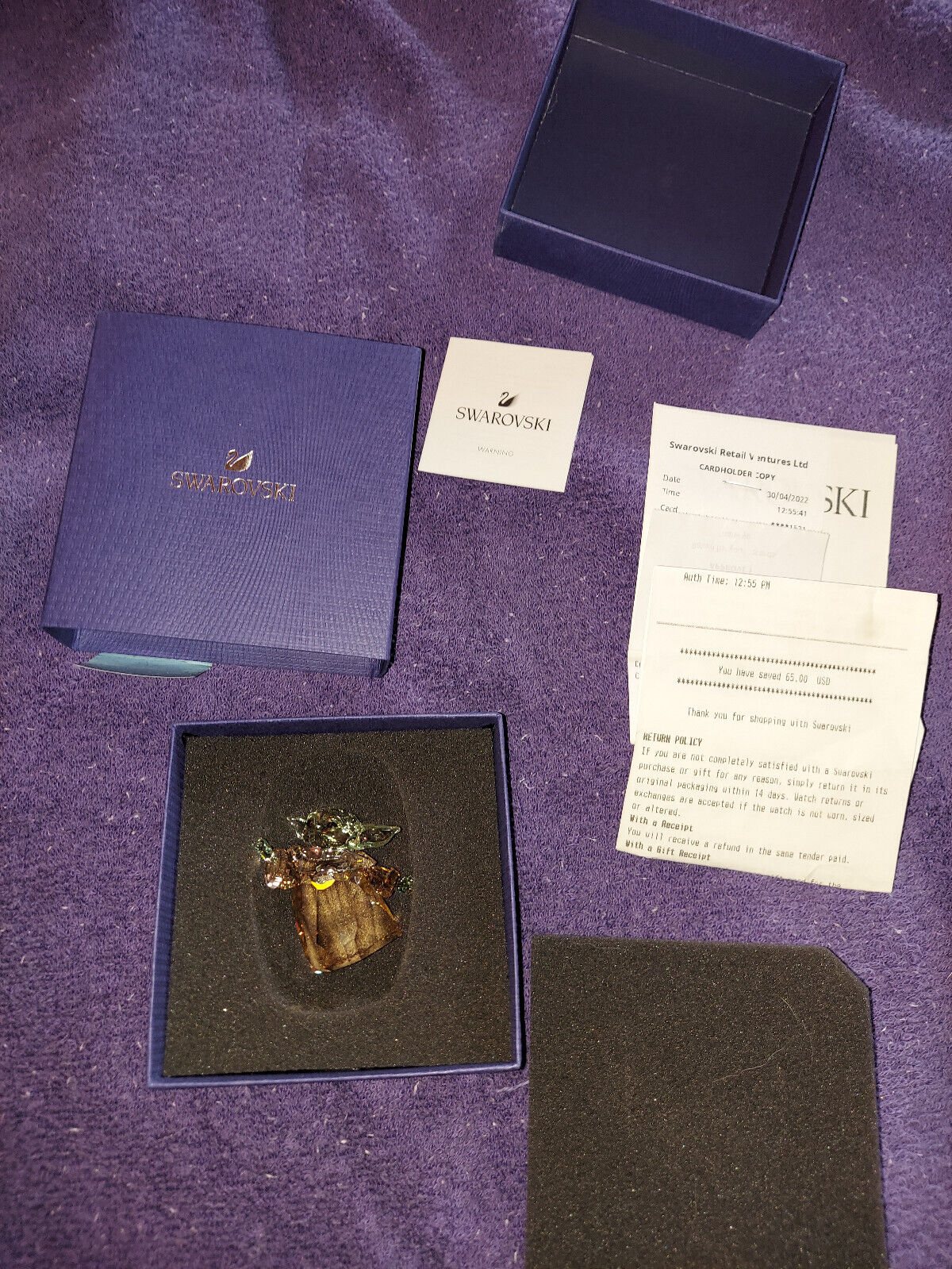 Star Wars Baby Yoda Swarovski Figurine Disney New Figure Star Wars Baby Yoda Swarovski Figurine Disney New Figure