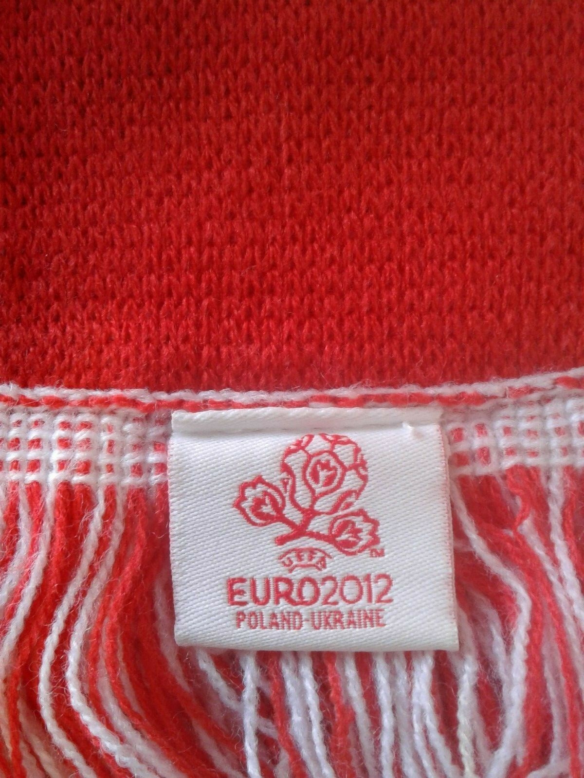England Adidas Euro 2012 Poland Ukraine Red White Fringed Men's Winter Scarf