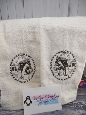 Cowboy & Cowgirl Personalized Dish or Hand Towels Western Kitchen Country