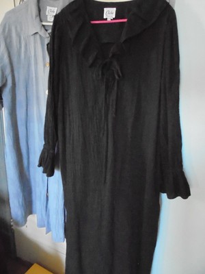CHIHA Lot 2 Cotton ROBES L / XL Fit Size 16 Blue / Black Made USA