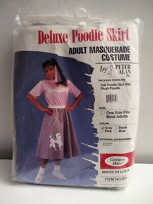 New Grey 50's Deluxe Poodle Skirt Adult Costume Accessory One Size Fits Most 