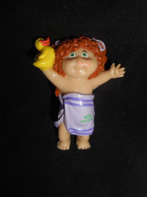 Cabbage Patch Kid Doll 2 3/8'' Girl Figure Brown Hair Purple Towel Duck Hong Kong