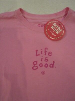 LIFE IS GOOD NWT LIG Flower Pink SS Tee TShirt Top NEW Girls Size L Large 10
