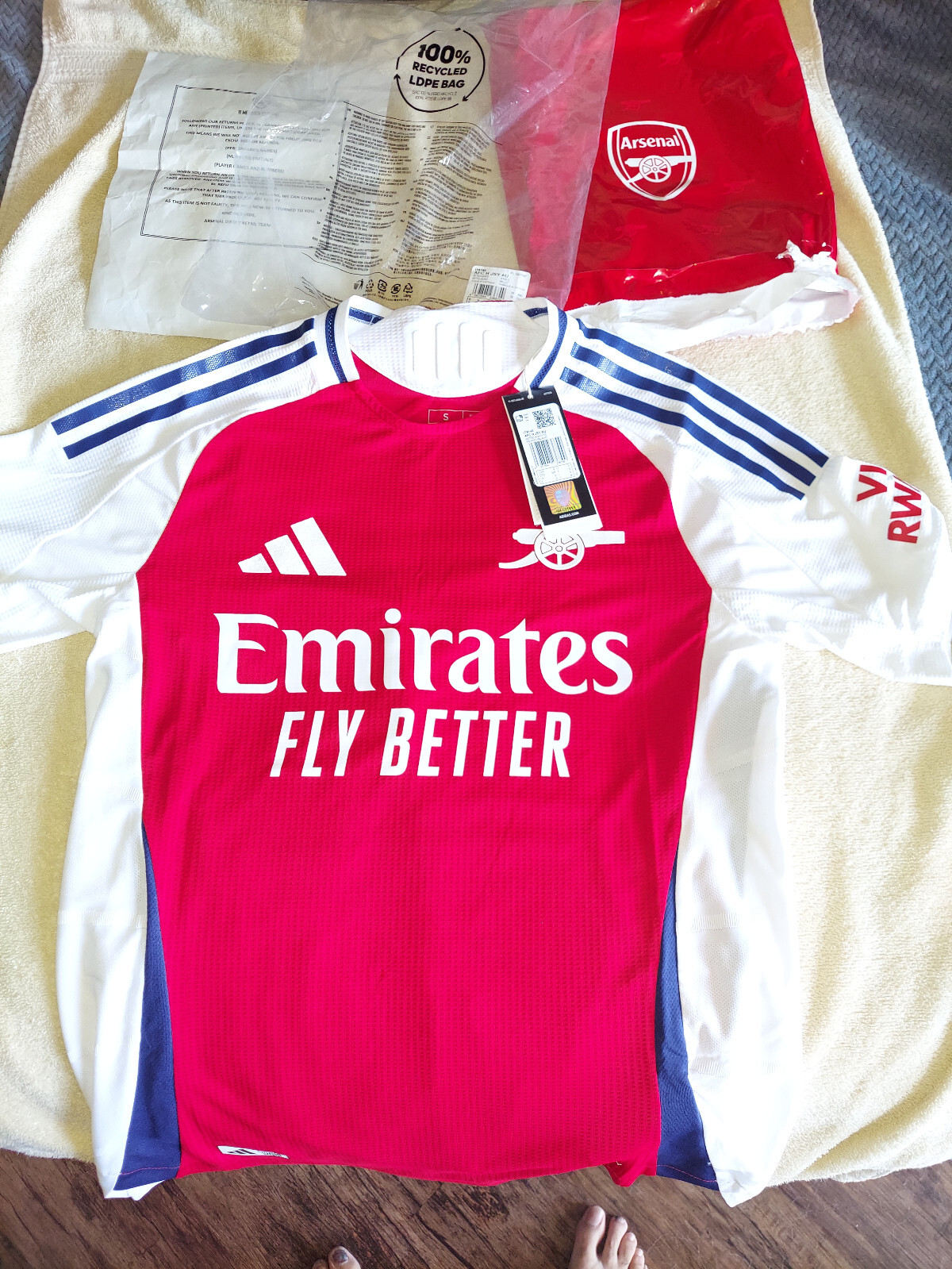 アーセナル adidas シャツ Rice 41 38be6da76ead3c21c2dd717e95ac8a